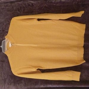 Vintage zip up crew neck, medium, mustard color